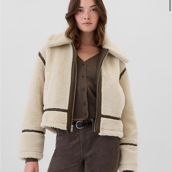 NWT GAP Cream Teddy Jacket - Picture 1 of 12